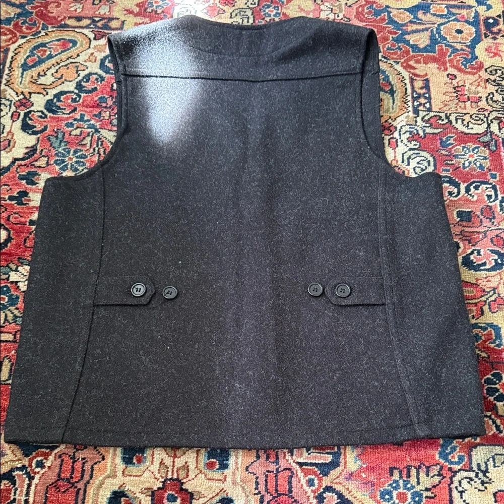 Filson Charcoal Wool Button-Front Vest - Picture 4 of 4